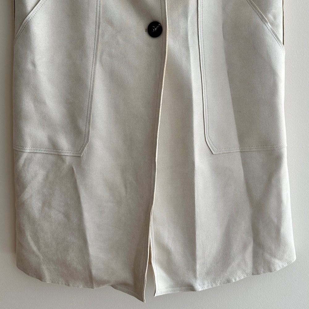 Truth By Republic Women’s Suede Vest Jacket, Bone, Size Medium - Picture 4 of 16